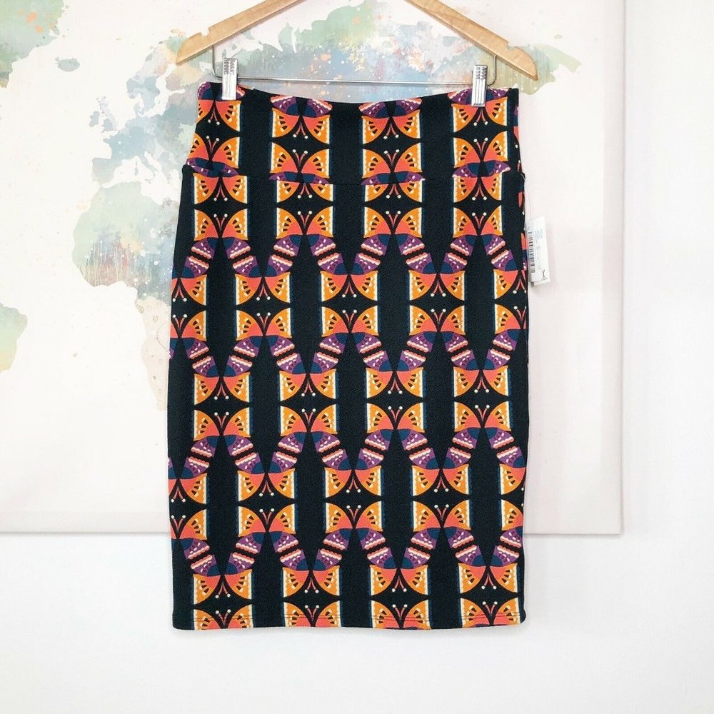 Lularoe Size Large Skirt Pencil Cassie Butterfly - Picture 1 of 9
